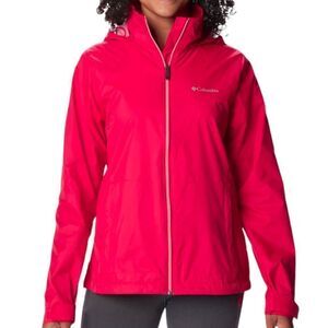 Columbia Women's Waterproof Raincoat, Coral Pink Barbiecore - Size Medium
